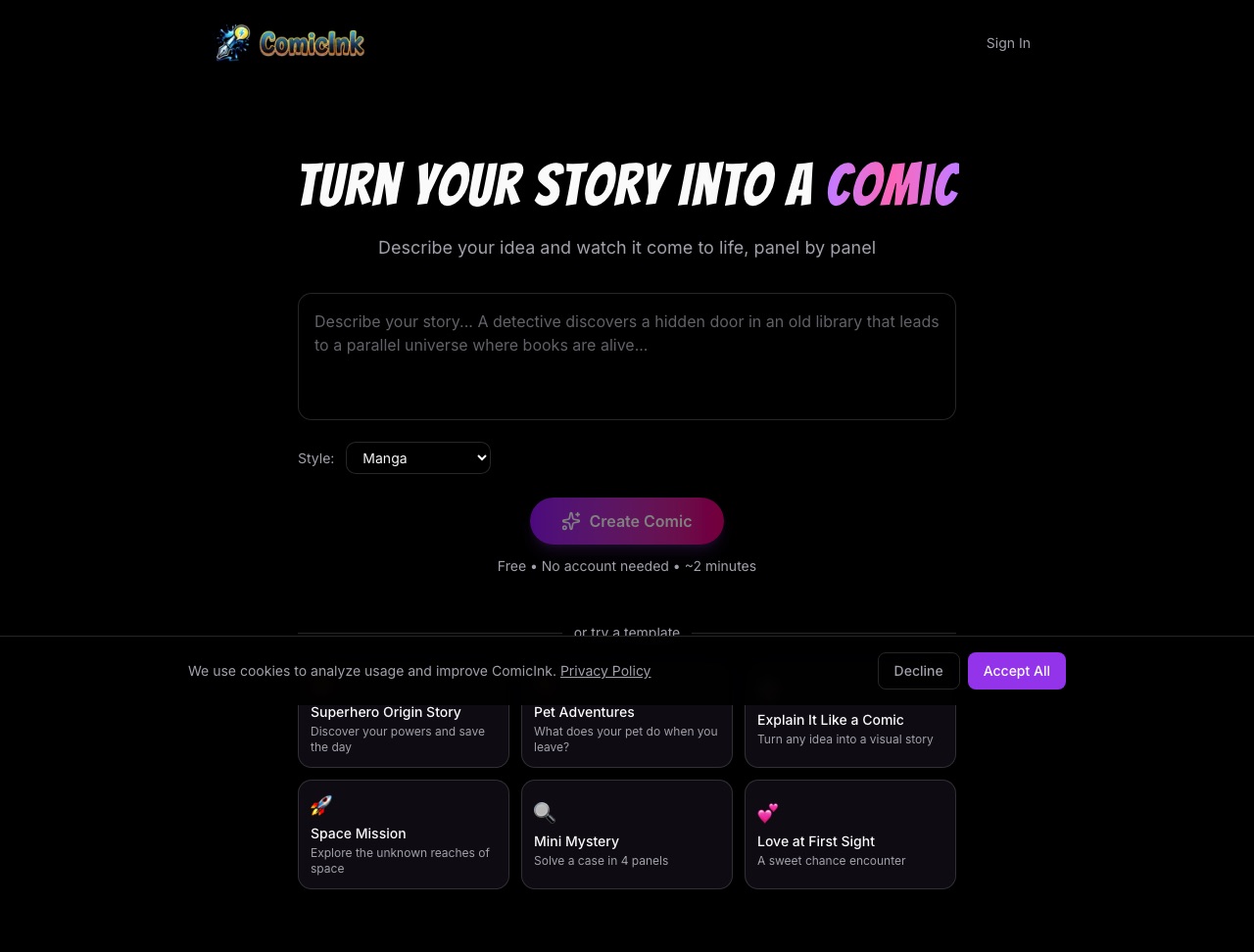How to Make a Comic Book with AI in 2 Minutes | ComicInk
